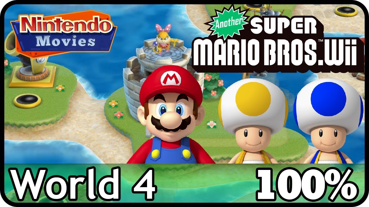 Another New Super Mario Bros. Wii - World 4 (100%, Multiplayer)
