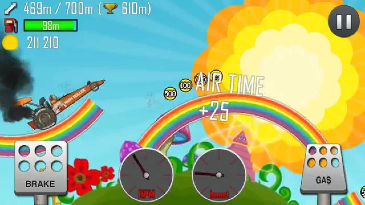 Hill Climb Racing New Updated (with Dragster on Rainbow)