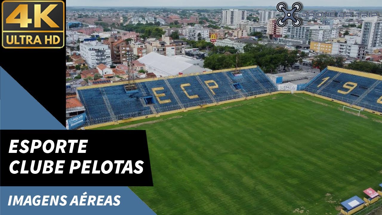 Voo pelo estádio de futebol Boca do lobo - Esporte Clube Pelotas - Rio Grande do Sul DJI Mini2 4k