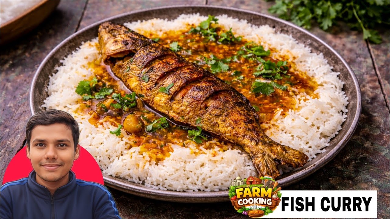 Whole Fish Curry with Rice |देशी स्टाइल सरसों की ग्रेवी वाली मछली करी 