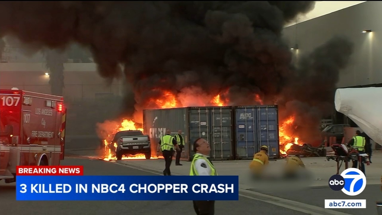 3 killed after NBC4 helicopter crashes near deadly LA bus accident