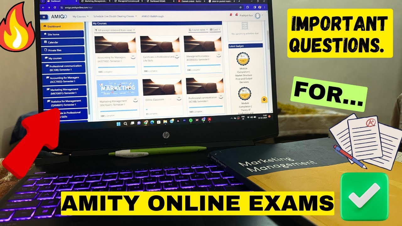 Important Study Material For Amity Online Examinations✅| Amity Online🔥Notes