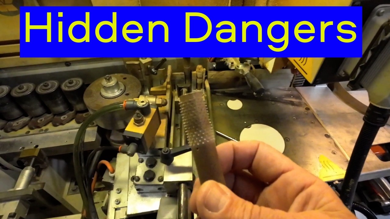 Опасная зона при работе с кромкооблицовочным станком. Не упускайте это из виду на вашем станке.