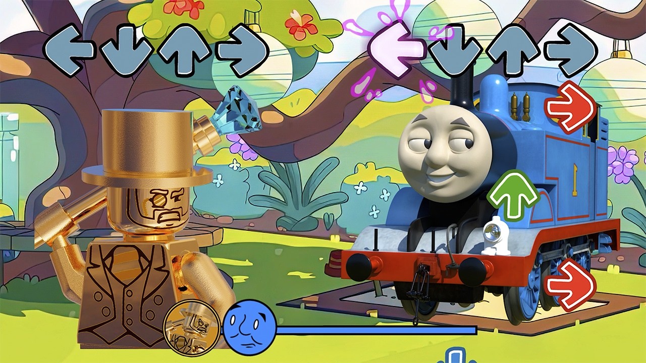 FNF NEW Lego Characters (Bricked Up) VS 3D CGI Thomas (Can Can) - Friday Night Funkin'