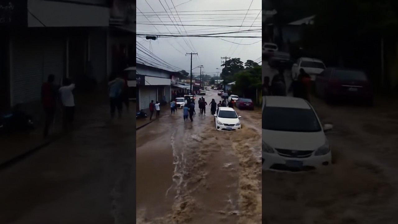 Flash Flood Chaos Caught on Camera &ndash; Streets Turn Into Rivers   #FlashFlood