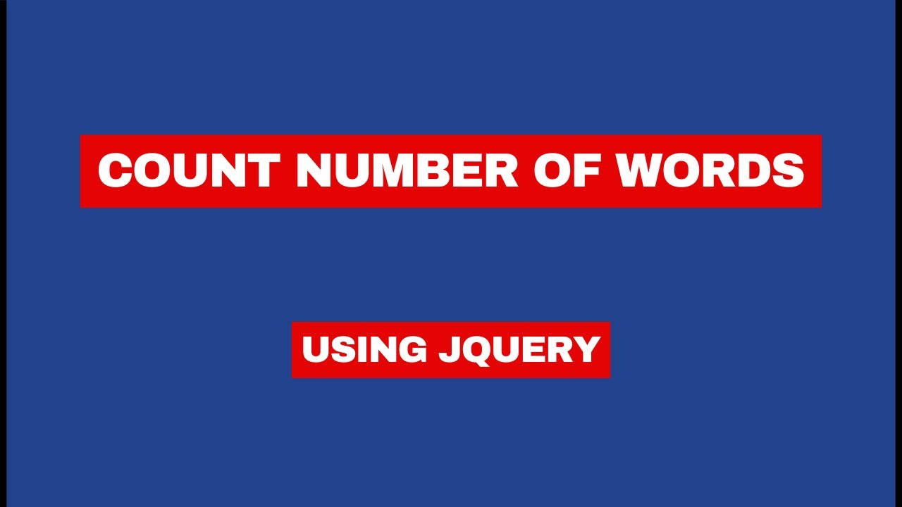Count Number of Words using JQuery