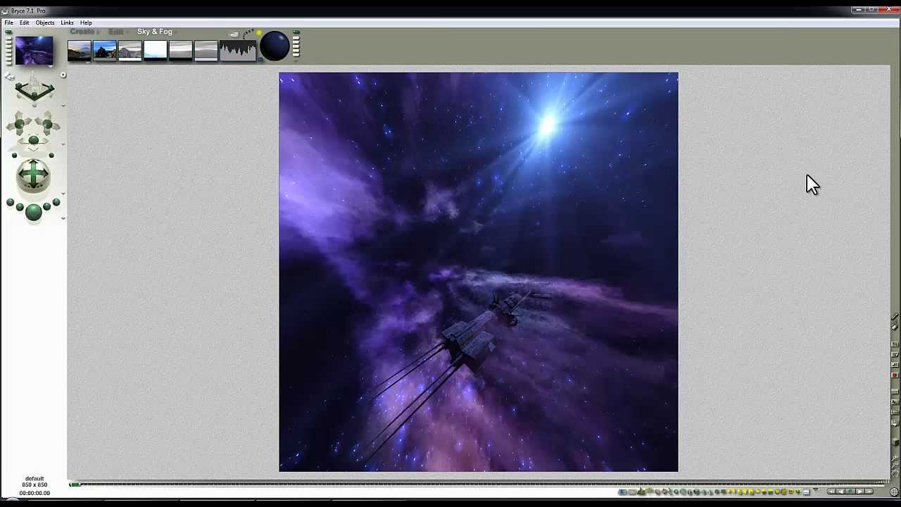 Bryce Made Easy(ish) -  Star burst space cloud effect - by David Brinnen.