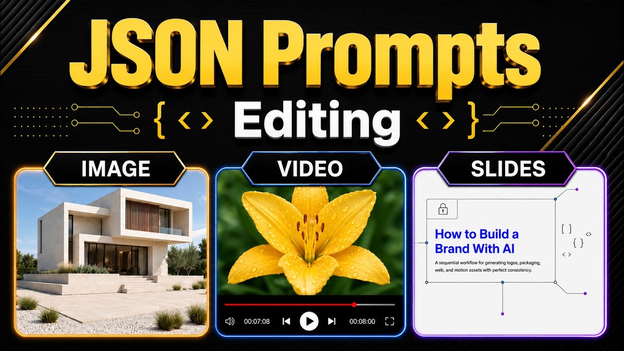 JSON Prompts Edit AI Videos, Images& Slides (ChatGPT, Gemini, Grok, Seedance2, Nano Banana2, Veo3)