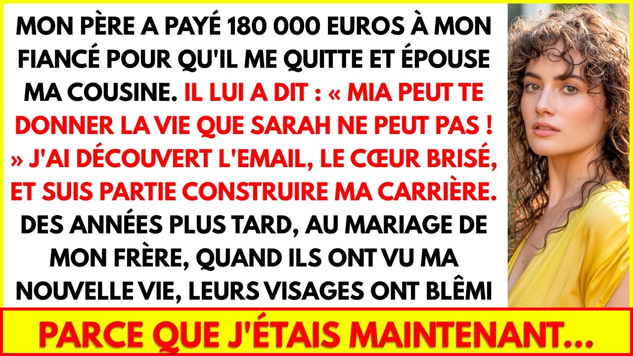 MON PÈRE A PAYÉ 180 000 EUROS À MON FIANCÉ POUR QU'IL ME QUITTE ET ÉPOUSE MA COUSINE.