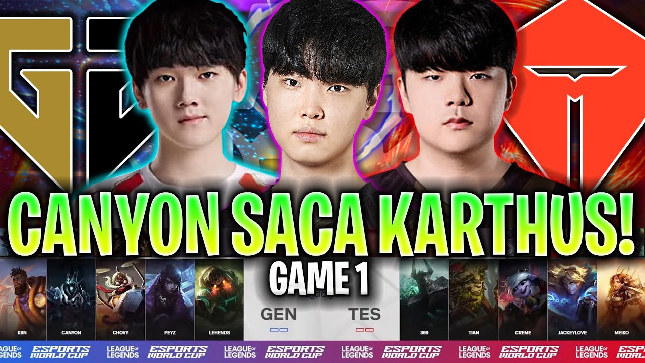 CANYON SACA KARTHUS CONTRA EL EQUIPO CHINO! *PARTIDAZO* - GEN vs TES Game 1 EWC 2024 en Español