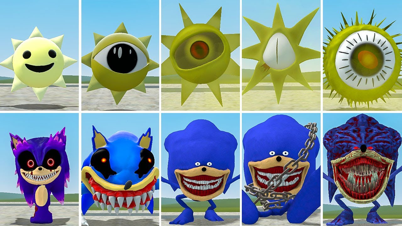 NEW ALL SPRUNKI SUN FAMILY VS ALL ZOOCHOSIS SONIC TAPES FAMILY ? in Garrysmod!,...