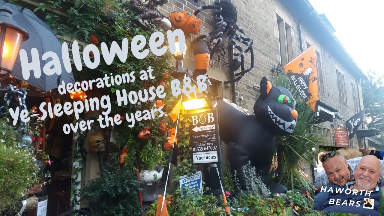 Halloween decorations at Ye Sleeping House B&B over the years