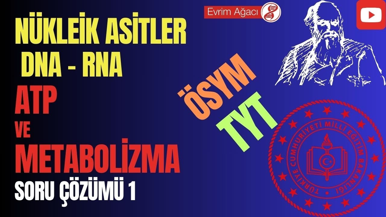 09.05.01 ÖSYM / TYT Biyoloji / DNA RNA (NÜKLEİK ASİTLER) / ATP ve METABOLİZMA / Eksiksiz Soru Çözümü
