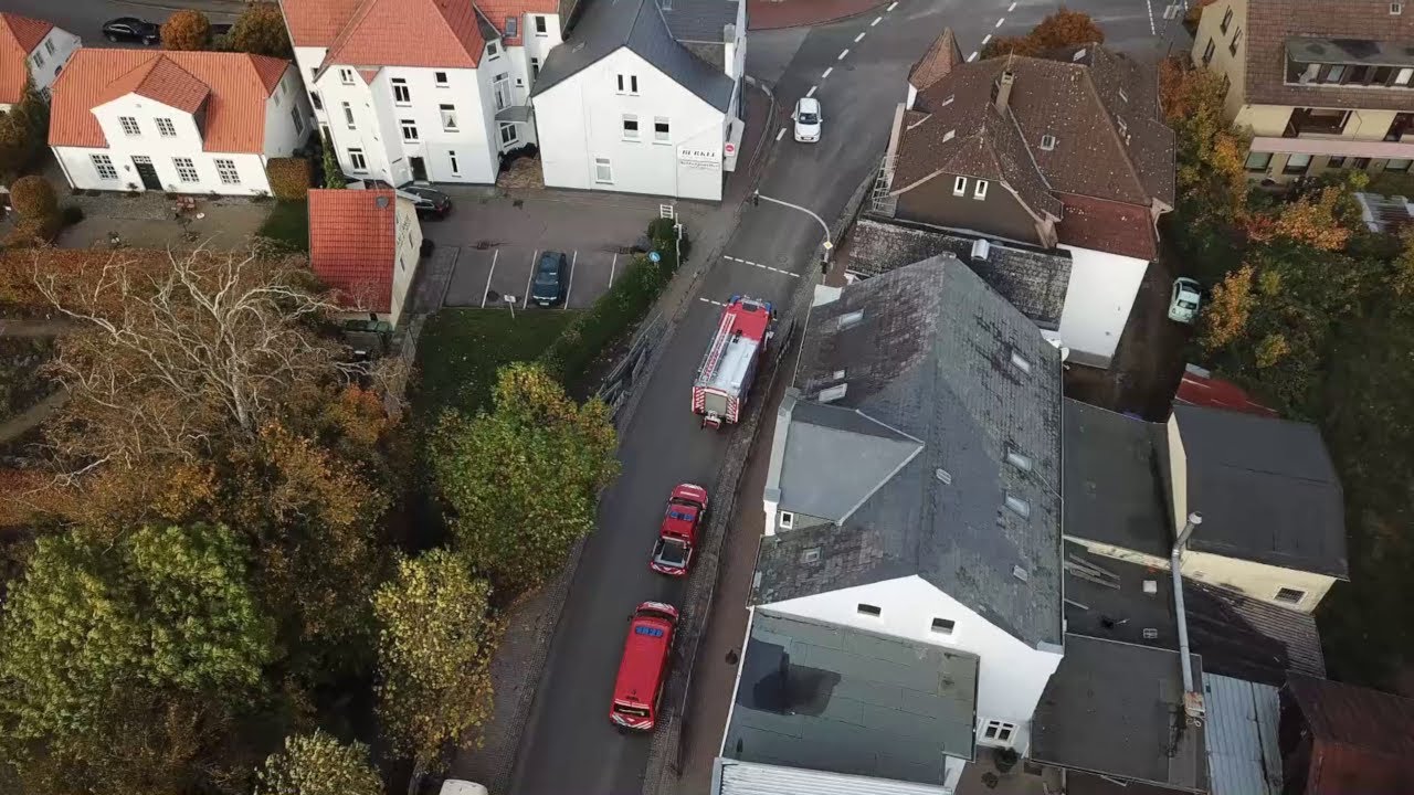 Ankunft LF20 FF Stadt Glücksburg (Drohnenaufnahme)