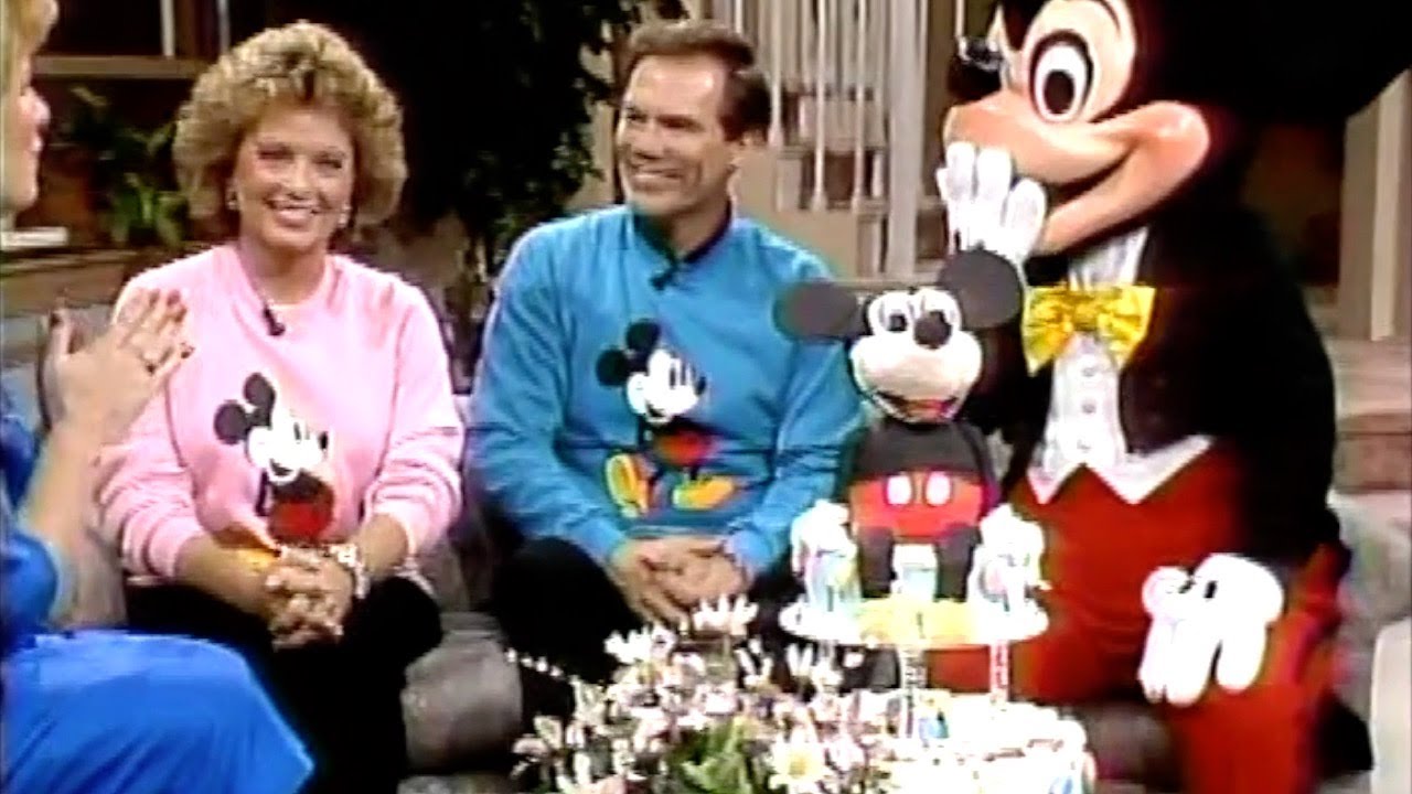 Mouseketeers Bobby Burgess and Sherry Alberoni with Mickey Mouse on his 60th Birthday!