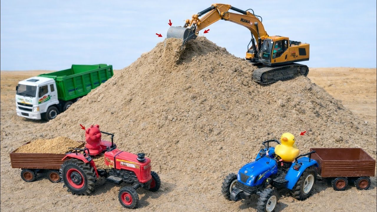 JCB 5CX Fully Loaded Mixed Sand Holland Tractor& Mahindra Tractor TATA Tipper Truck | KDL TOYS#toys