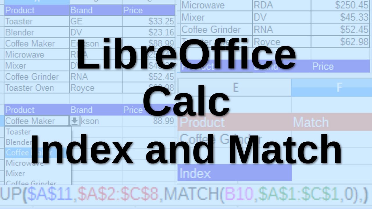 LibreOffice Calc - Index and Match