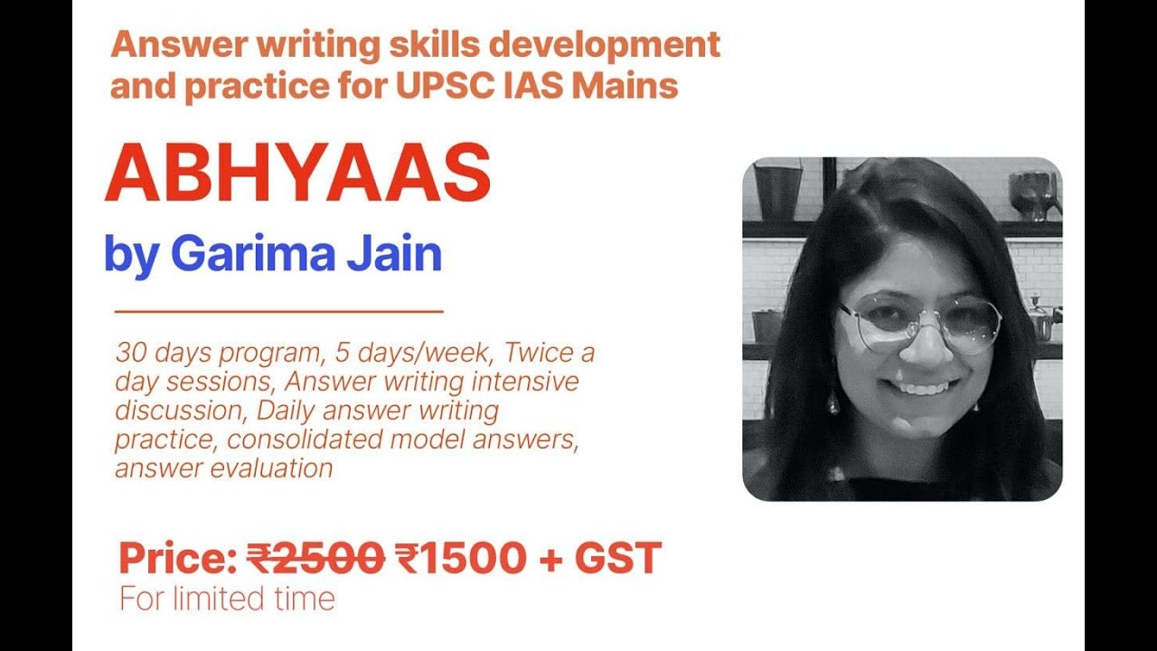 UPSC Mains answer writing skill development and daily practice | Abhyaas by Garima Jain