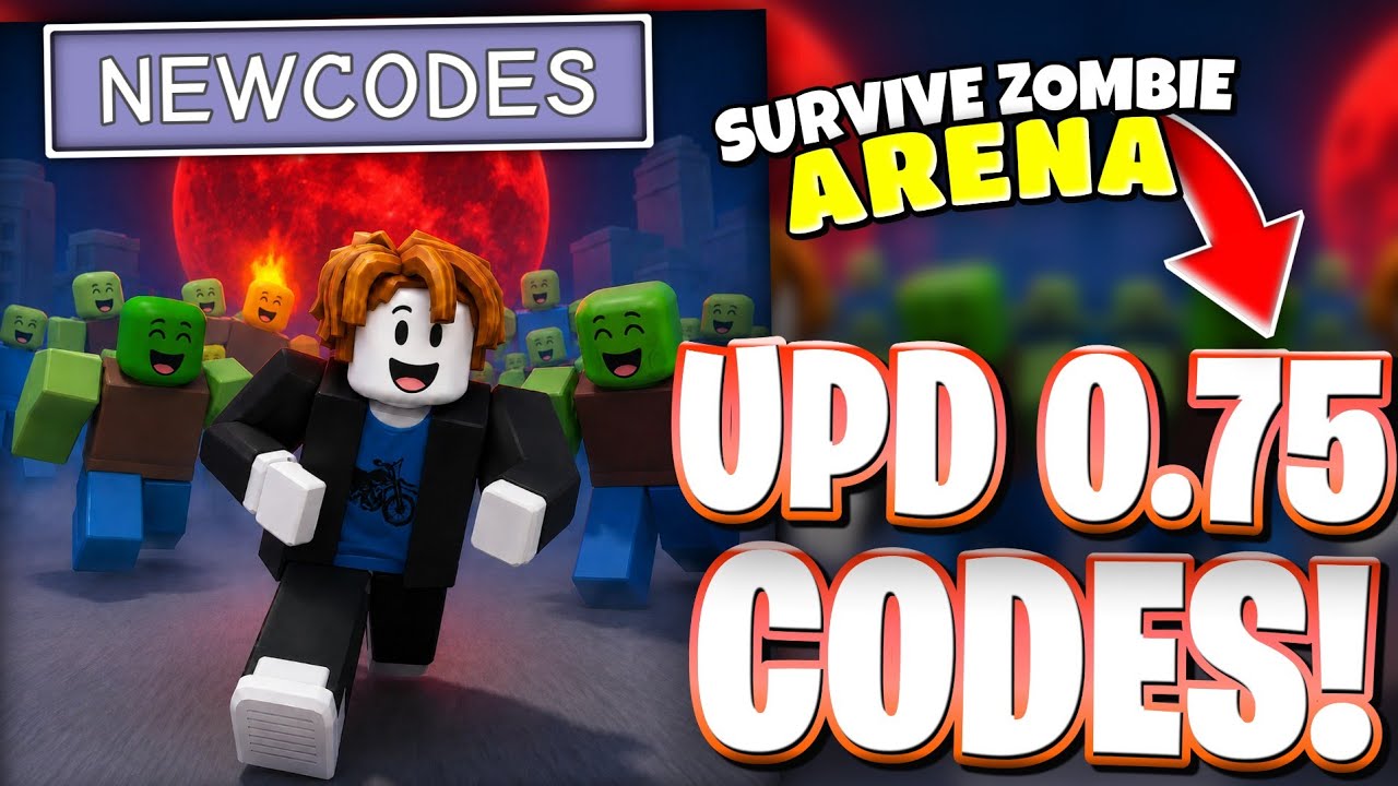 ☁️ОБН. 0.75! НОВЫЕ КОДЫ ДЛЯ SURVIVE ZOMBIE ARENA В ROBLOX! КОДЫ ДЛЯ ОБНОВЛЕНИЯ 0.75 В SURVIVE ZOM...