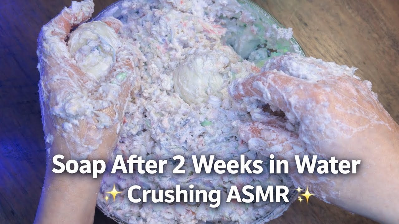 Soap After 2 Weeks in Water 💧✨Crushing ASMR #asmr #satisfying #soap 