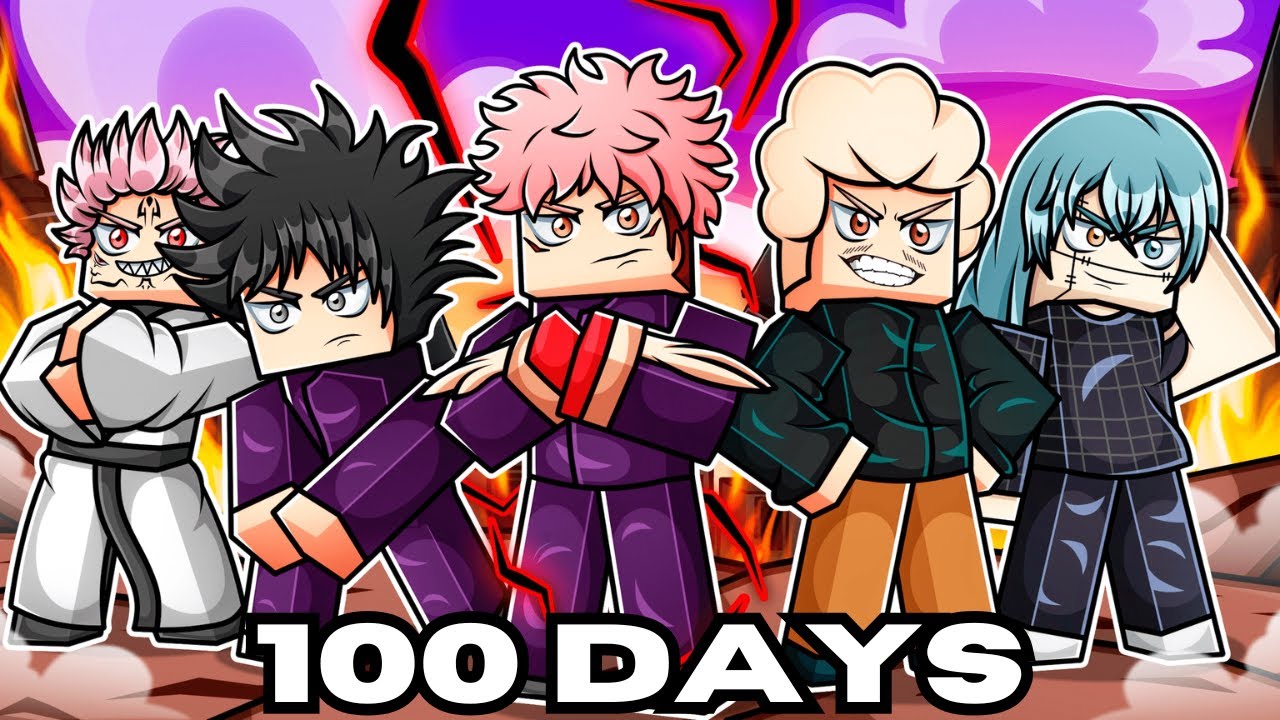 We Survived 100 Days In JUJUTSU KAISEN Minecraft (5 Friends)