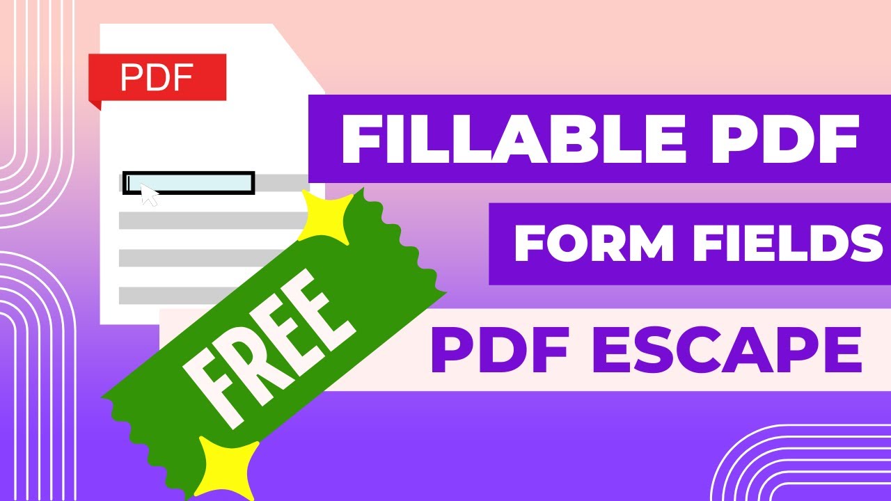 Make your PDF a Fillable form in Less than 5 minutes! PDF ESCAPE