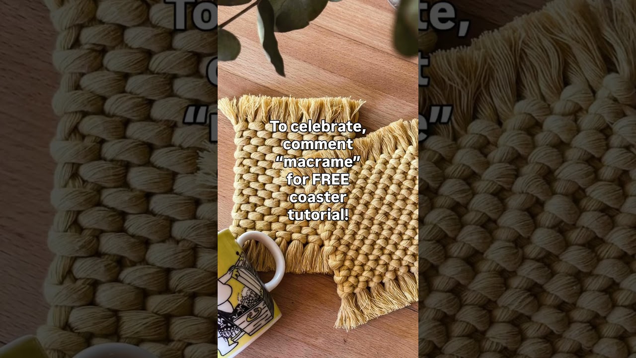 FREE macrame coaster tutorial - we are turning 3! 🎉