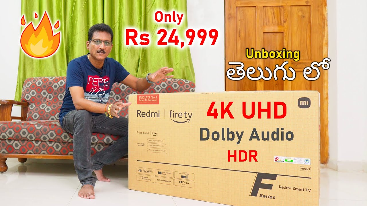 Redmi Smart Fire TV 4K (2023) всего за 24 999 рупий 🤯 Распаковка на телугу...