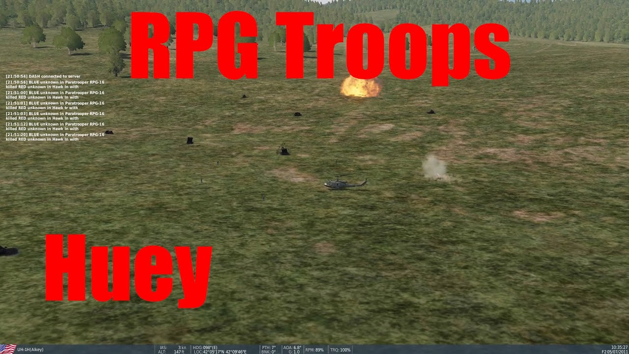 DCS UH-1H Huey Dropping Off an RPG Team | Multiplayer Public Server