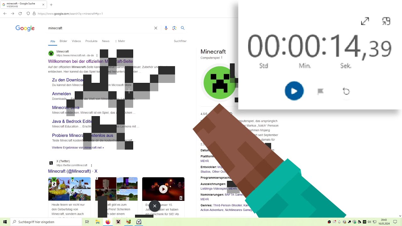Minecraft Google Easter Egg Speedrun netheritepickaxe% 14.39