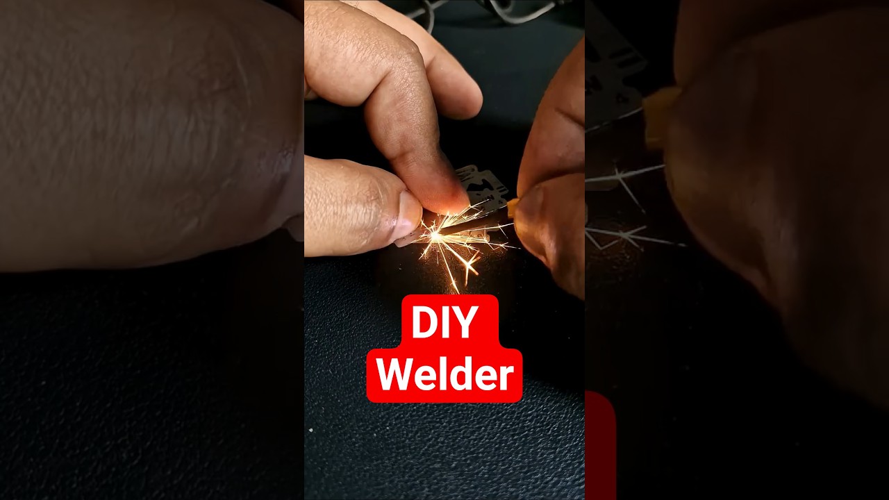 spot welding #diy #repair #razorblade #project #spark