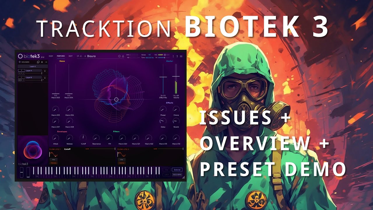 Tracktion BIOTEK 3 &mdash; полный обзор, категории и демонстрация предустановленных звуков + некоторые ...