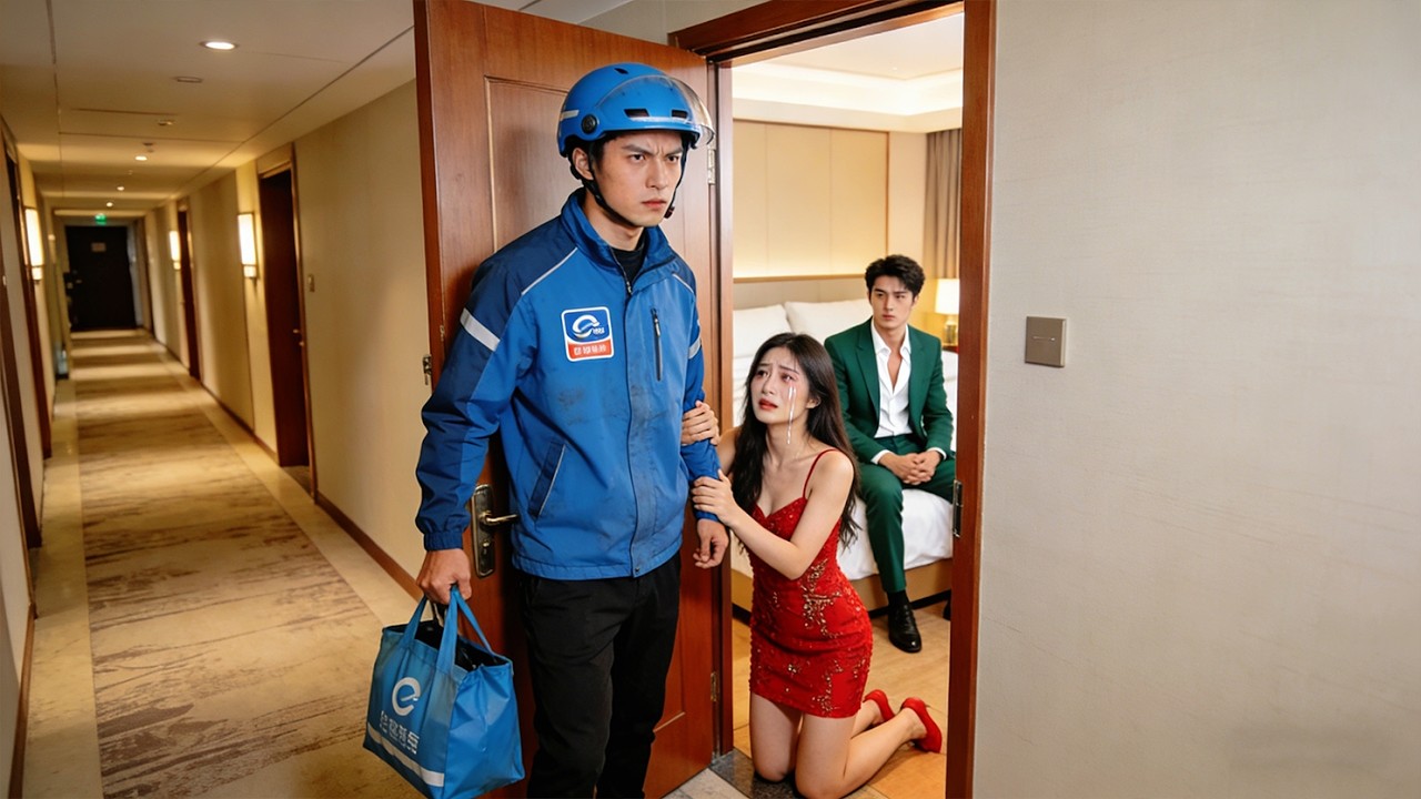 Kurir antar kondom, yang buka pintu pacar sendiri.Dia pergi, pacar sadar cinta dan rayu dia kembali!