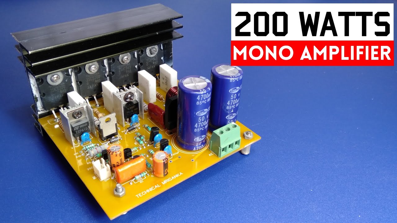 DIY Powerful 200W mono Amplifier 2SC5200 & 2SA1943.