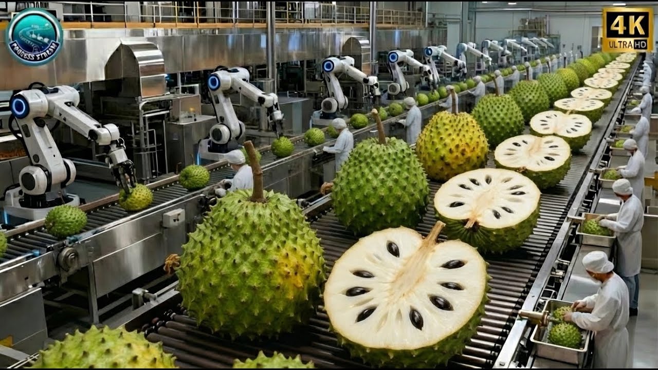 Inside a Modern Soursop Factory: From Fresh Soursop to Creamy White Purée (Full Process)