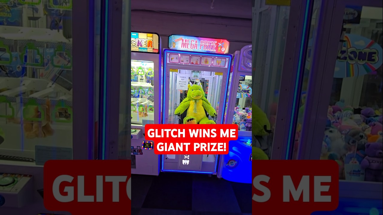 Glitch Wins Me GIANT Prize From Arcade Game!