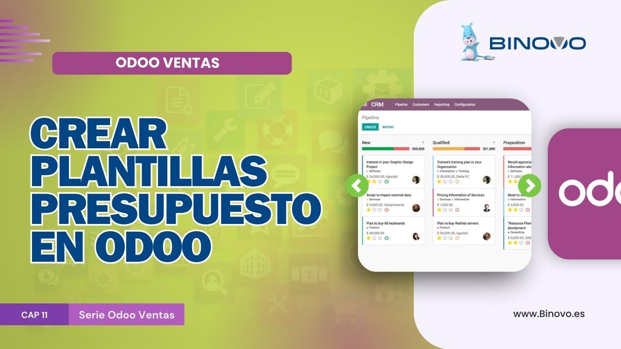 ODOO Ventas | Tutorial 11 📌  C&oacute;mo crear plantillas de presupuesto en Odoo