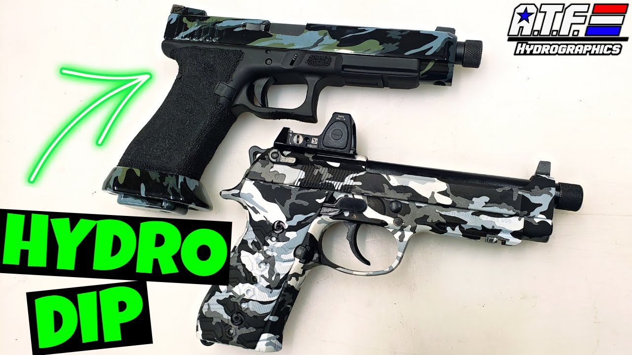Hydro Dip Glock and Beretta [Black and Grey Army Camo]