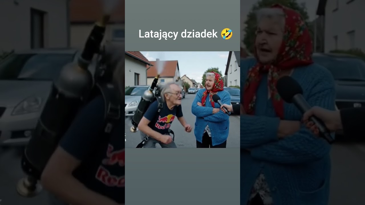 Latający dziadek 🤣.                                   #babcia #dziadek #humor #śmieszne #funny