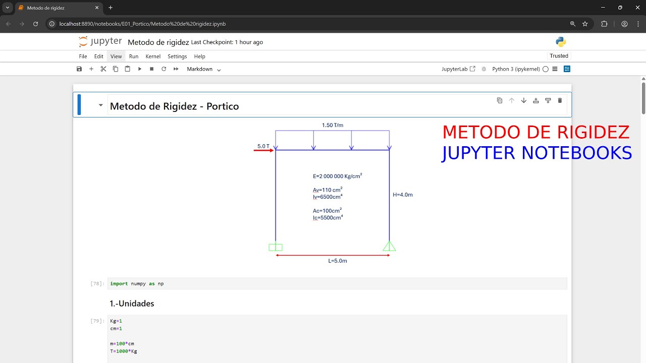 Metodo de rigidez - Jupyter Notebooks