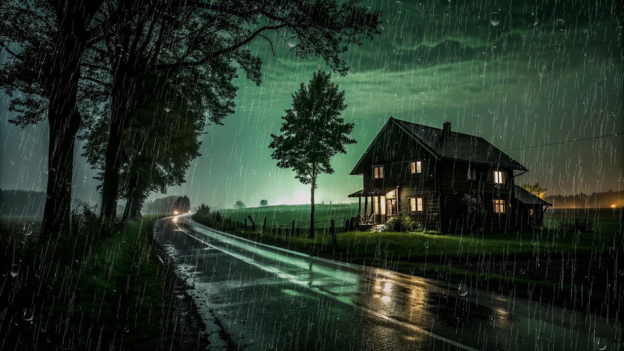 Beat Insomnia & Stress with Rain Sounds Gentle Night Rain - Countryside Ambience