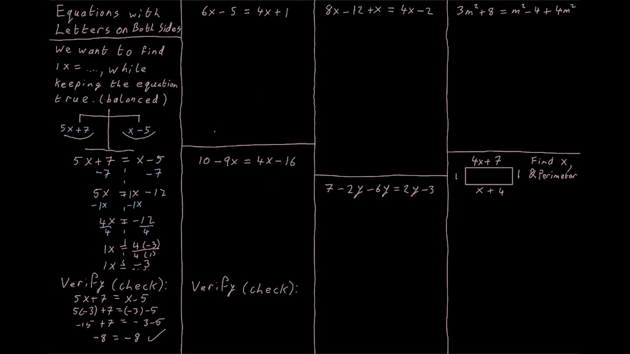 Equations with Letters on Both Sides