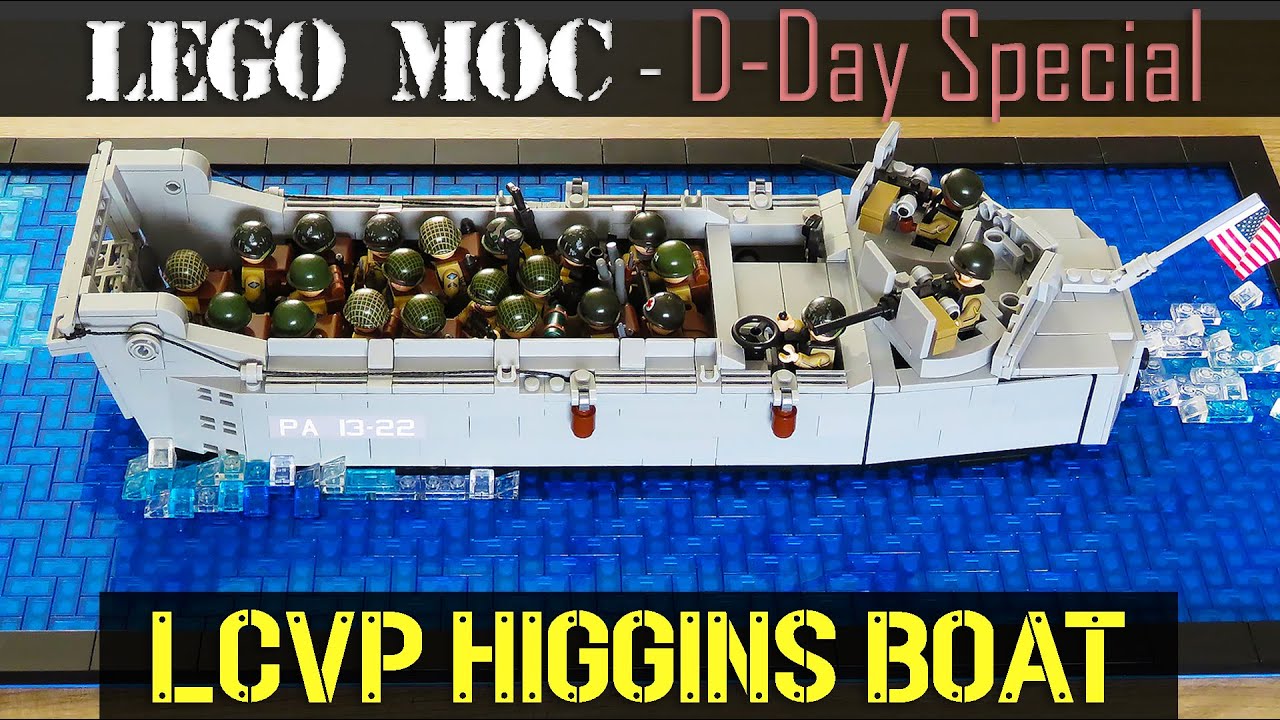 MOC ** LEGO WW2 LCVP HIGGINS BOAT TUTORIAL * Military US Building Instructions - D-Day Special