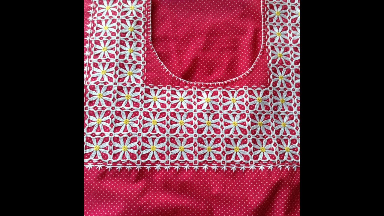 BLUSA ROJA, BORDADA EN TELA DE PUNTITOS, CREACIONES EFI