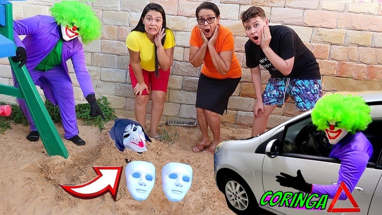 O CORINGA COM VÁRIAS MASCARAS PEGOU NOSSO CARRO (1 HORA DE VÍDEO)