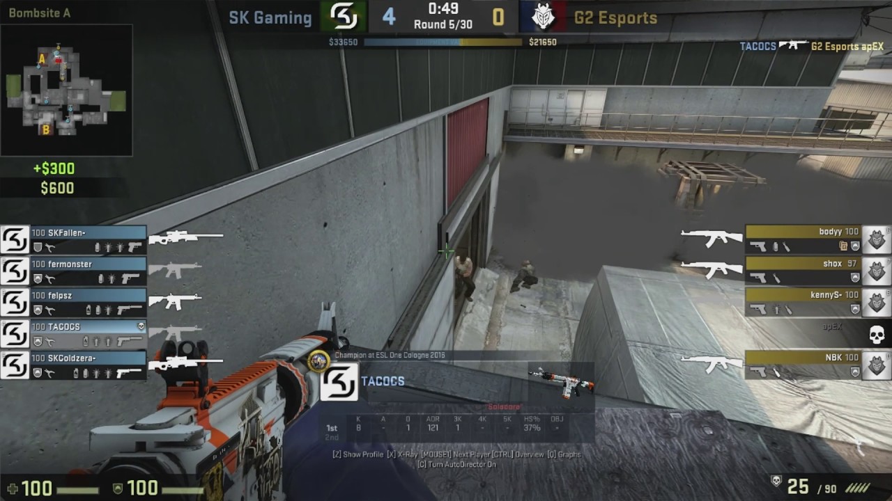 SK TACO SHROUD BOOST 4K vs G2 Cache @ ECS SEASON 3 FINALS