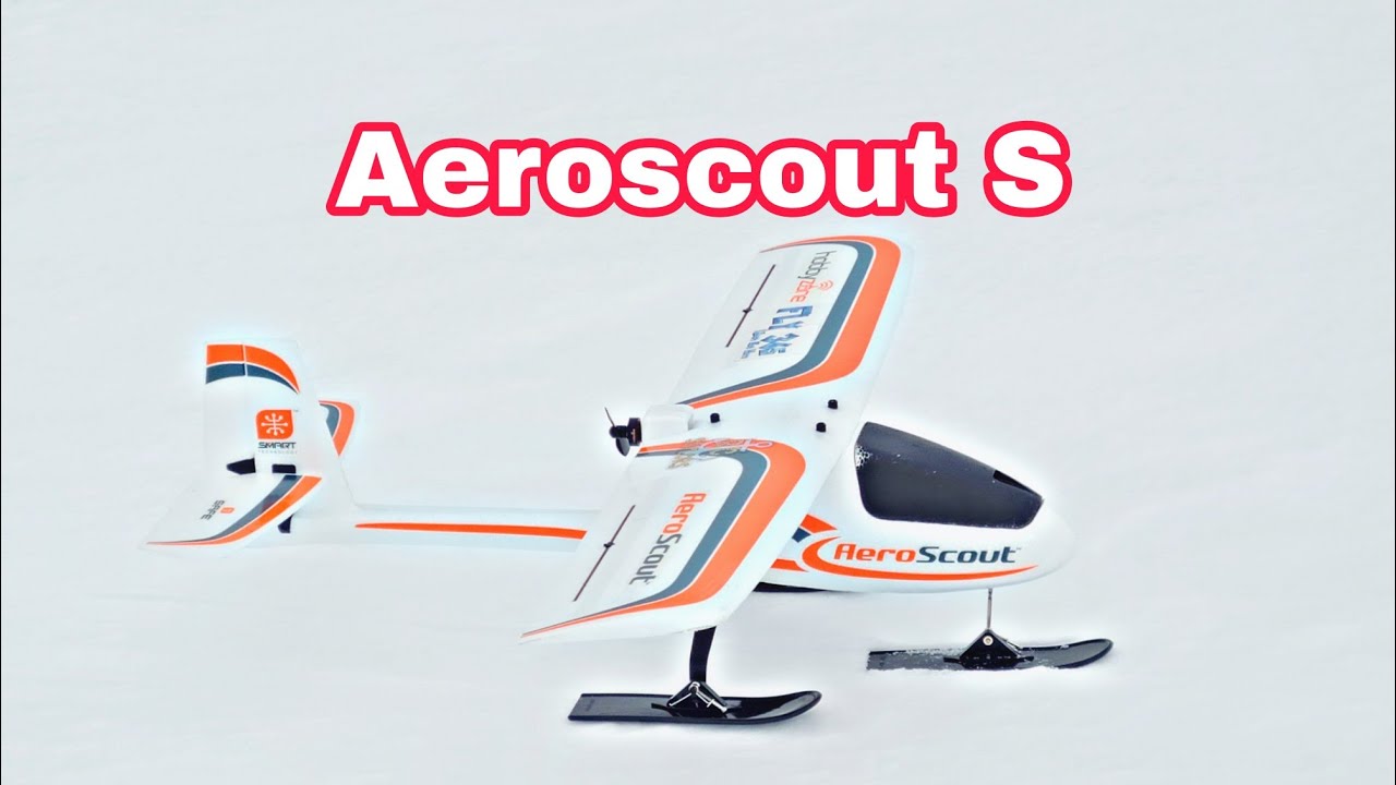 Flying the Hobbyzone AeroScout S 1.1m RTF on Dubro Snow Skis!  I Fly RC Planes and RC Jets
