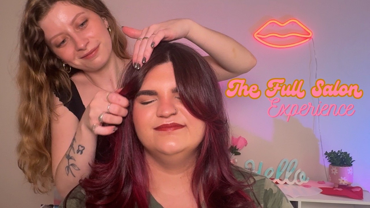 ASMR The Full Salon Experience 💆‍♀️ Consultation, Cut, Wash & Style | Dry Hair Transformation