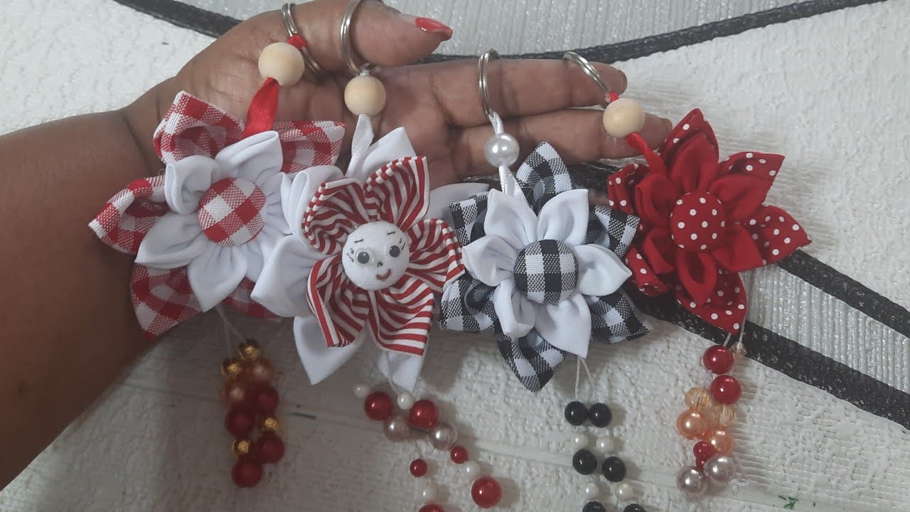 chaveiro de fuxico muito fofo   @Edinalva artes