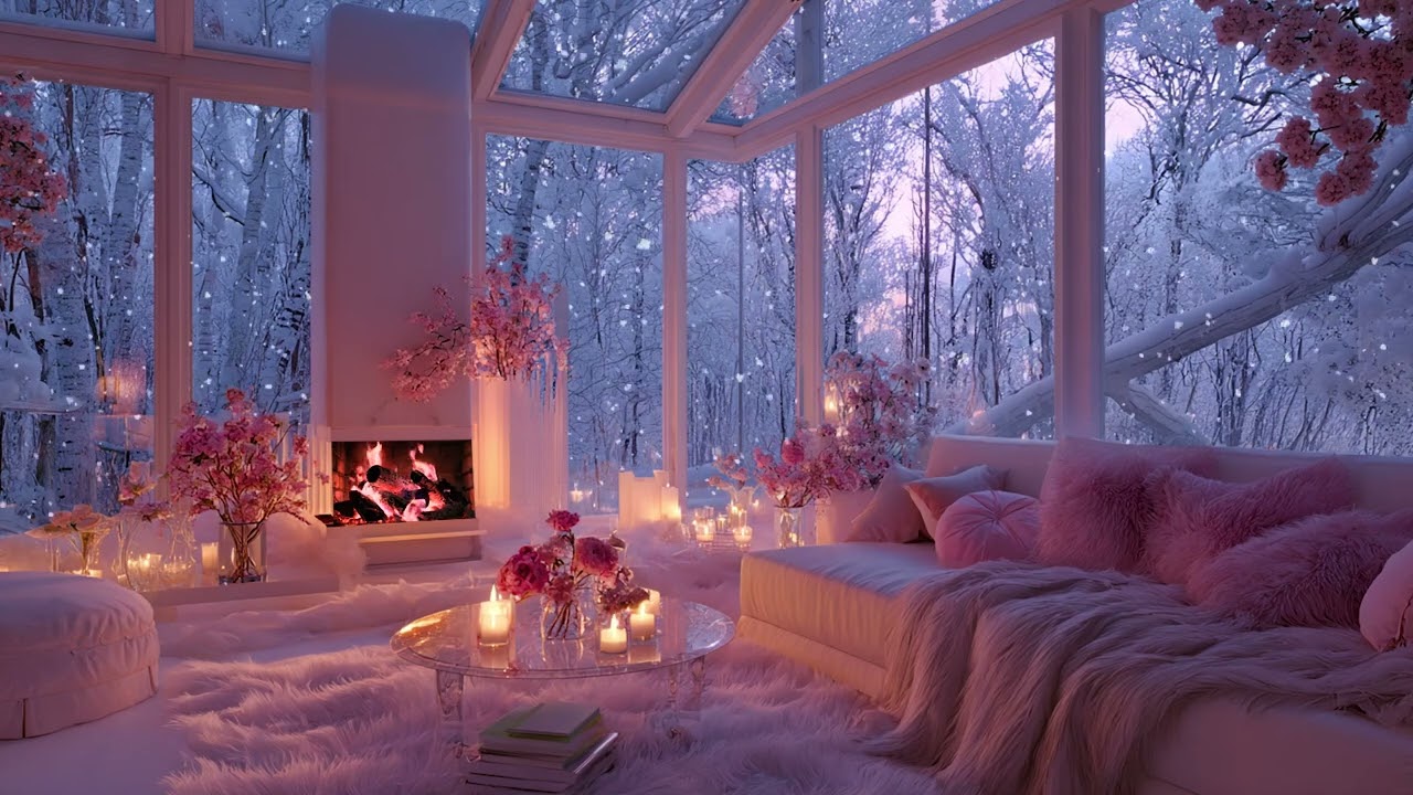 Snow Wind and Fireplace Sounds for Deep Sleep, Stress Relief and Cozy Winter Relaxation